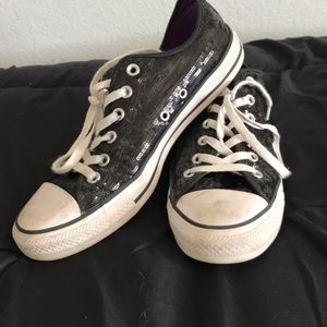 Black sequin converse